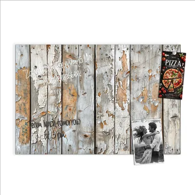 Produktbild von Magnettafel 60x40cm Pinnwand Whiteboard beschreibbar - Verwittertes Holz