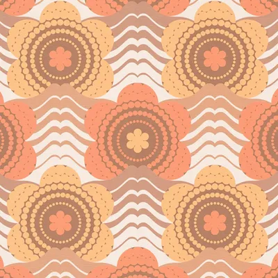 Productafbeelding van Profhome 395393-GU Retro behang bloemen mat bruin oranjerood 4,5 m2