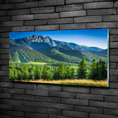 Produktbild von Tulup® Glas-Bild - 100x50 -Wandkunst - Wandbild hinter gehärtetem Sicherheitsglas  - Landschaften - Skisprungschanze - Grün