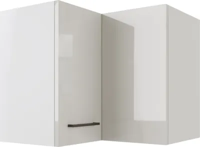 Produktbild von Flex Well Eckhängeschrank Lund BxTxH 60 x 32 x 54,8 cm lichtgrau glänzend zerlegt Anschlag reversibel 00012222