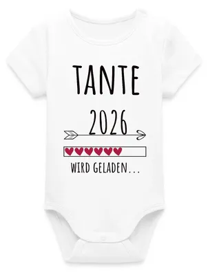 Produktbild von Spreadshirt Tante 2026 | Werdende Tante Kurzarm Baby Body, 3-6 Monate, Weiß