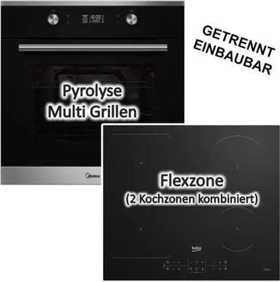 Produktbild von Herdset Einbau-Backofen 4-fach Verglasung mit BEKO Induktionskochfeld Touchcontrol - autark, 60 cm