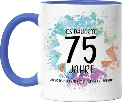 Produktbild von Es Dauerte 75 Jahre Um So Wunderbar Zu Werden Tasse Blau Geburtstagsgeschenk 75 Jahre Alt Humor