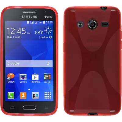 Produktbild von PhoneNatic Case kompatibel mit Samsung Galaxy Core 2 - rot Silikon Hülle X-Style + 2 Schutzfolien