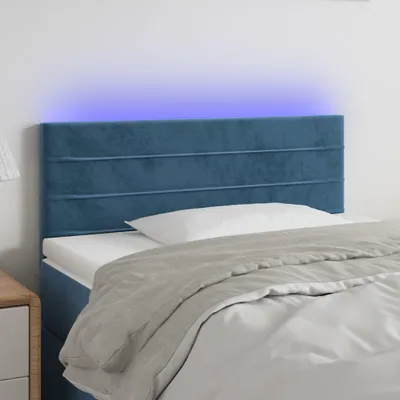 Produktbild von The Living Store LED Kopfteil Dunkelblau 100x5x78/88 cm Samt