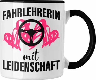 Produktbild von Trendation - Fahrlehrerin Geschenk Tasse Geschenkidee für Fahrlehrerinnen Dank Dankeschön Kaffeetasse (Schwarz)