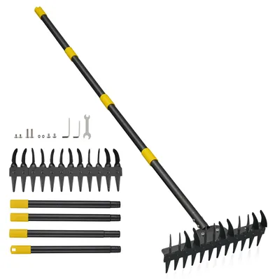 Zdjęcie produktu dla Grabie do ogrodu ze stali - grabie o długości 190 cm, wykonane ze stali nierdzewnej, z antypoślizgowym uchwytem