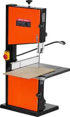 Immagine prodotto di Sega a nastro VEVOR, larghezza di taglio 254 mm, sega a nastro per legno a due velocità con motore da 373 W (1/2 CV), altezza di taglio 160 mm, tavolo in ghisa 335x340 mm, con luce di lavoro a 360 gradi, guida per tagli obliqui, guida per tagli