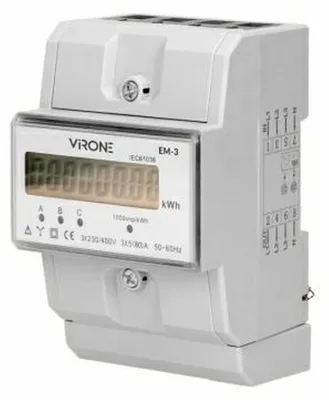 ORNO Dreiphasen-Stromzähler 80A 3 Module DIN TH-35 mm elektronisch