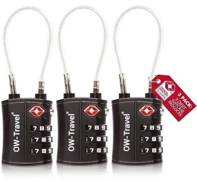 Zdjęcie produktu dla Kłódka walizkowa tsa szyfr 3 cyfrowy zamek bagażowy 2 szt