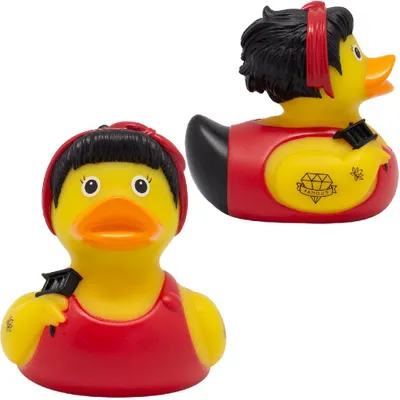 Immagine prodotto di Van der Meulen, anatra da bagno Lilalu, motivo tatuaggio, colore nero, giocattolo in gomma