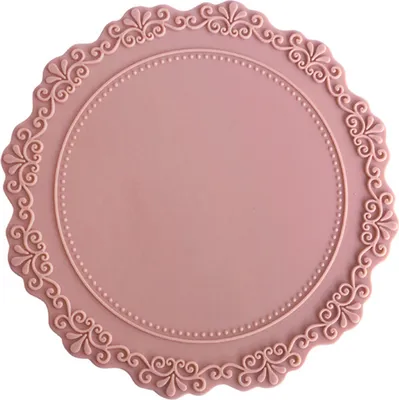 Produktbild von Tischset mit Retro-Prägung, rund, wasserdicht, ölbeständig, verbrühungshemmend, spülmaschinenfest, Essmatte, Küchenbedarf