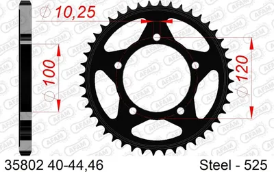 Produktbild von AFAM Kettenrad 35802-40 Hinten für APRILIA MOTORCYCLES SHIVER Stahl