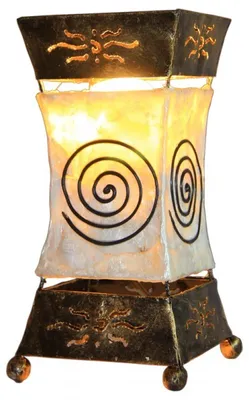 Produktbild von Deko-Leuchte XENIA Cream, Tischlampe aus Metall und Resin, Stimmungsleuchte