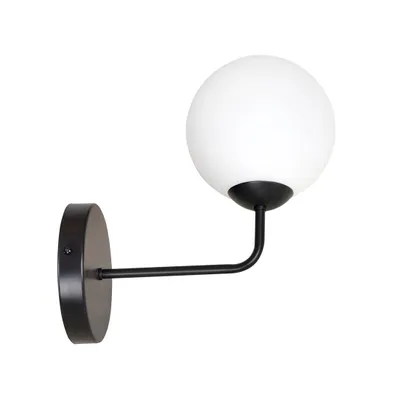 Produktbild von Emibig PREGOS - 1 leichte Wandleuchte schwarz mit Glasschirm