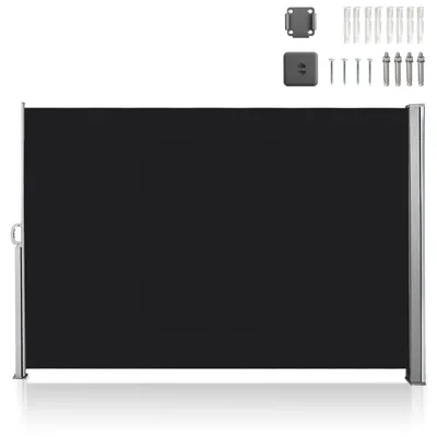 Produktbild von Jiubiaz Seitenmarkise Ausziehbare Alu Seitenmarkise Garten Markise Sonnenschutz Regenschutz 160x300 Schwarz