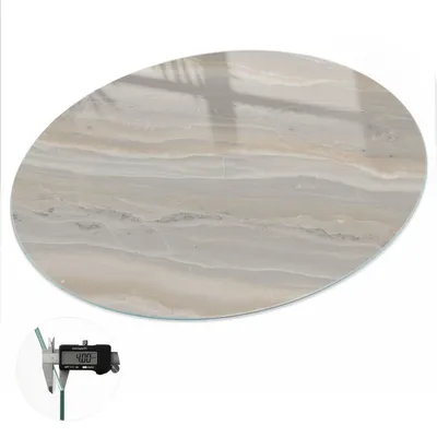 Produktbild von Glas Tischplatte fi50 cm – Tischauflage aus gehärtetem Glas – Glasplatte für Esstisch – Küchentischplatte aus Glas – Tischschutz Glas modern – Dekorative Glasplatte – Pflegeleichte Glastischplatte – Sicherheitsglas Tischplatte – Elegante Textur