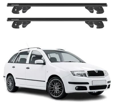 Produktbild von Dachträger Grundtäger für Skoda Fabia I Kombi 1999-2007 Alu 90kg Schwarz 2x, KI-generiertes Bild