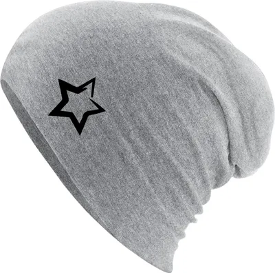 Produktbild von Huuraa Beanie Stern Star Heather Grey One Size Baumwolle und Elasthan Mütze Geschenkidee