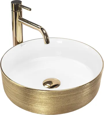 Produktbild von Rea Aufsatzwaschbecken Sami Round White Gold