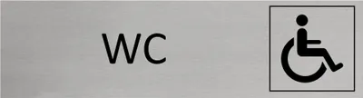 Produktbild von CombiCraft Aluminium Türschild WC barrierefrei 165x45mm mit 3M-Tape