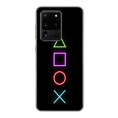 Produktbild von MuchoWow® Handyhülle Schutzhülle Hülle für Samsung Galaxy S20 Ultra Gaming - Neon - Konsole - Schwarz - Controller - Gaming Silikon Softcase Handy Hülle - Karteninhaber