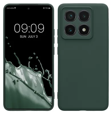 Produktbild von kwmobile Handyhülle für Xiaomi 14T Pro Hülle - weiches Handy Silikon Case - Schutzhülle Cover - Moosgrün