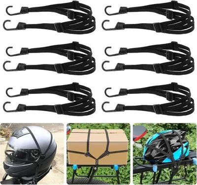 Produktbild von Famanu Elastische Spanngurte mit Haken - 6-teiliges Set - Verstellbare Gepäckriemen für Motorräder