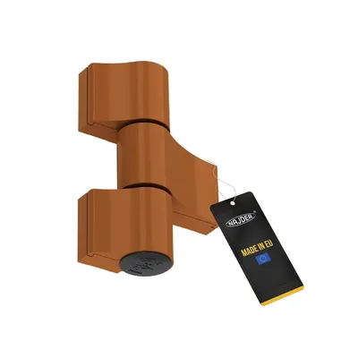Produktbild von NAJDER Aluminium-Türscharnier - Jocker Typ - Aufschraubband - Dreiflügelige Scharniere - Scharnier - für Türen - 1 Stück - Montageabstand 67mm - Goldeiche RAL 8003