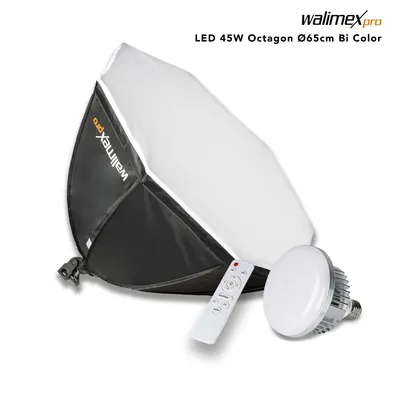 Productafbeelding van Walimex pro LED 45W, achthoekig, Ø 65 cm, bicolor