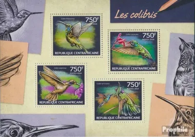Produktbild von Briefmarken Zentralafrikanische Republik 2014 Mi 4635-4638 Kleinbogen (kompl. Ausgabe) postfrisch Kolibri