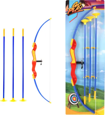 Produktbild von Toi-Toys - GO PLAY - Pfeil und Bogen mit 3 Saugnapfpfeilen AIR Bogenschießen schießen