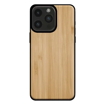 Image de Smartphonica Coque pour iPhone 14 Pro Max avec
aspect bois - coque arrière en bois artificiel de bambou - Marron