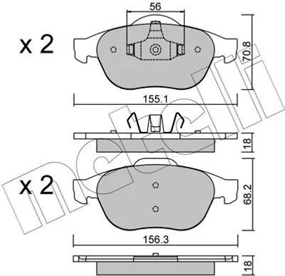 Produktbild von METELLI Bremsbeläge Satz Vorne Bremsklötze für RENAULT ESPACE IV (JK0/1) 22-0336-1