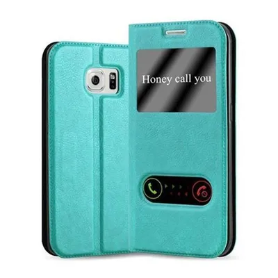 Image de Cadorabo Housse pour Samsung Galaxy S6 EDGE Housse turquoise Housse pour portable Book Case Cover Etui