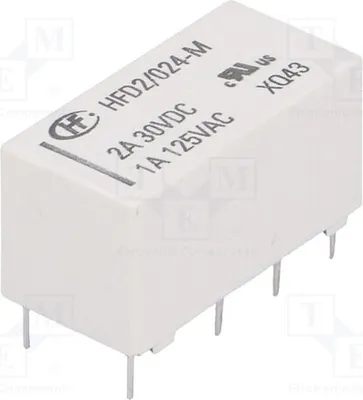 Produktbild von 1x Relais: elektromagnetisch 1A/125VAC USpule : 24VDC 3A HFD2/024-M Elektromagne