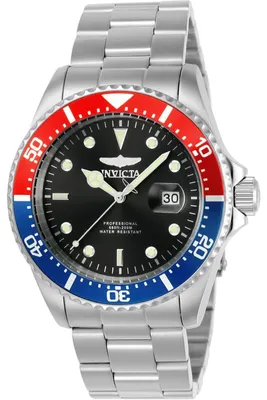 Obrázok produktu pre Invicta Pro Diver 23384 Pánske Hodinky - Quartz Hnací Mechanizmus - Nerezová Oceľ s Čiernym Ciferníkom - 43 mm