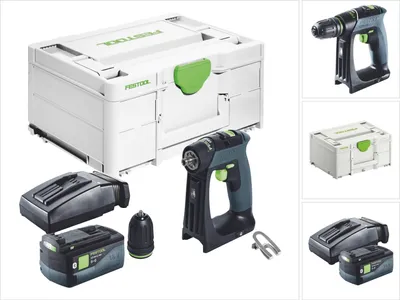 Obrázek produktu pro Festool CXS 18 akumulátorový vrtací šroubovák 18 V 40 Nm bez kartáčů + 1x akumulátor 5,0 Ah + nabíječka + systainer