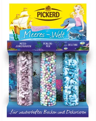 Zdjęcie produktu dla Pickerd Enchanting Sea World Zestaw 3 posypek cukrowych 70g