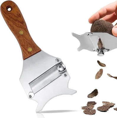 Käsehobel aus Edelstahl, verstellbar, mit Holzgriff