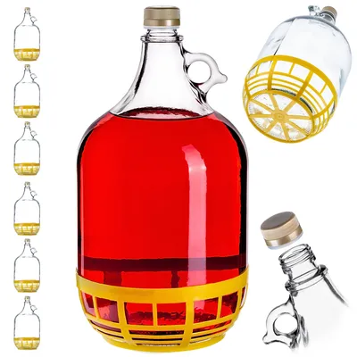 Image de KADAX Ballon à vin, Ballon en verre pour le vin, Tonneau à vin en verre, Ballon de fermentation, Tonneau pour le vin en verre
