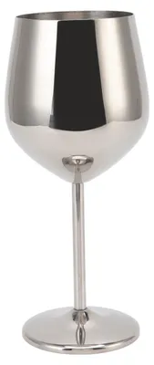 Obrázek produktu pro Kovová sklenice na víno z nerezové oceli, elegantní, vysoká pevnost, oblíbená sklenice na večírky, svatby a bankety, stříbrná barva, 500 ml