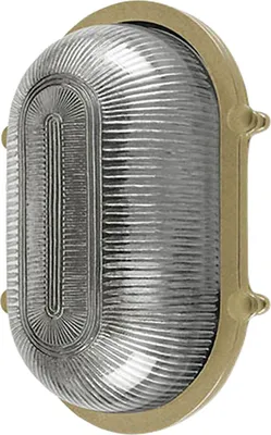 Immagine prodotto di Lampada da parete per esterni in vetro ottone larga 26 cm IP64 in E27 luce ovale marittima