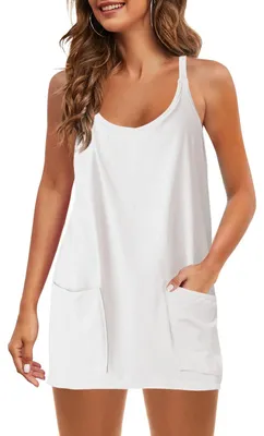 Imagen del producto de Vestido mini de tirantes finos para mujer, marca Panadila, con escote en V, ideal para el verano