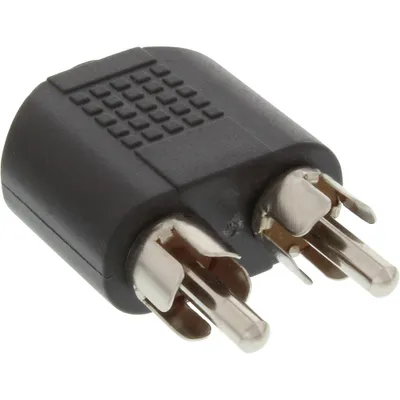 Produktbild von InLine Audio Adapter, 3,5mm Klinke Buchse Stereo an 2x Cinch Stecker, 3.5mm jack female, 2x RCA, Schwarz