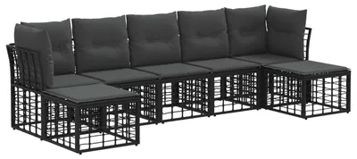 Productafbeelding van vidaXL Buitenbankset zwart, polyester