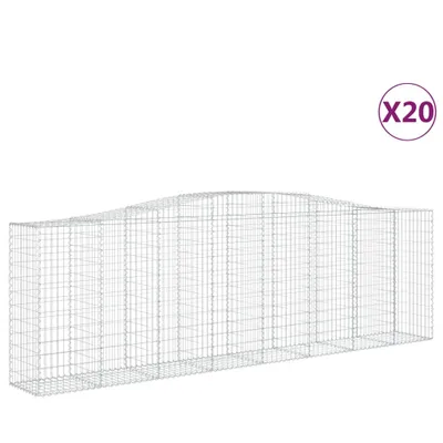 Obrázok produktu pre vidaXL Gabióny s vysokým oblúkom 20 ks 400x50x120/140cm Pozinkované železo