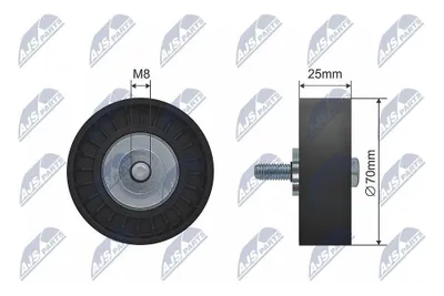 Produktbild von NTY Umlenkrolle Keilriemen RNK-FR-047 für FORD Fiesta Mk6 Schrägheck (JA8, JR8) 25mm 70mm