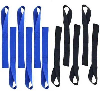 Image de Boucles de ceinture de sécurité 45 cm, noir et bleu, pour le transport de motos