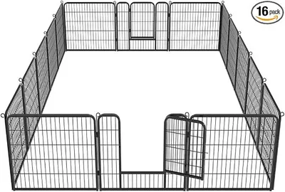 Imagen del producto de Silecomplaza, jaula para cachorros, juego de 16 piezas, cada una de 80 x 80 cm, con puerta, para área de juego para perros